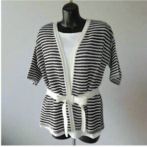 MaxMara Weekend Summer Cardigan Womens XS Stripe Cotton Linen Sweater